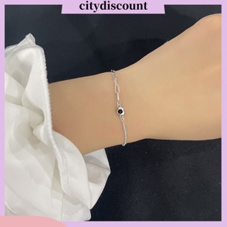 &lt;citydiscount&gt; สร้อยข้อมือ สายโซ่ จี้รูปหัวใจ เรขาคณิต ปรับขนาดได้ เครื่องประดับแฟชั่น สําหรับผู้หญิง