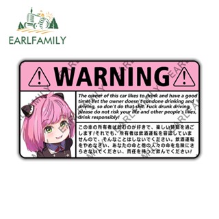 Earlfamily สติกเกอร์ 13 ซม. X 7.1 ซม. Anya ForgerWarning สําหรับติดตกแต่งรถยนต์ เครื่องปรับอากาศ กันรอยขีดข่วน