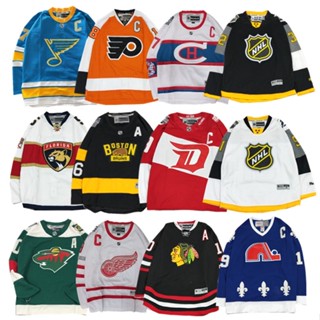 เสื้อกีฬาเบสบอล แขนสั้น ลายทีม Nhl Hockey Jersey Hockey Jersey สไตล์ฮิปฮอป ฮาราจูกุ ความยาวปานกลาง พลัสไซซ์