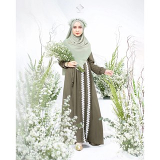 Caryn Maxy Gamis แม็กซี่เดรสมุสลิม เป็นมิตรกับสิ่งแวดล้อม l Dress Manggo Crepe Polos Basic ทุกขนาด พอดีกับ XL พรีเมี่ยม ขนาดใหญ่