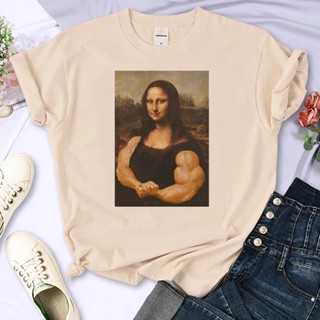 เสื้อยืด พิมพ์ลายการ์ตูนอนิเมะ Mona Lisa สไตล์ฮาราจูกุ สตรีท สําหรับผู้หญิง