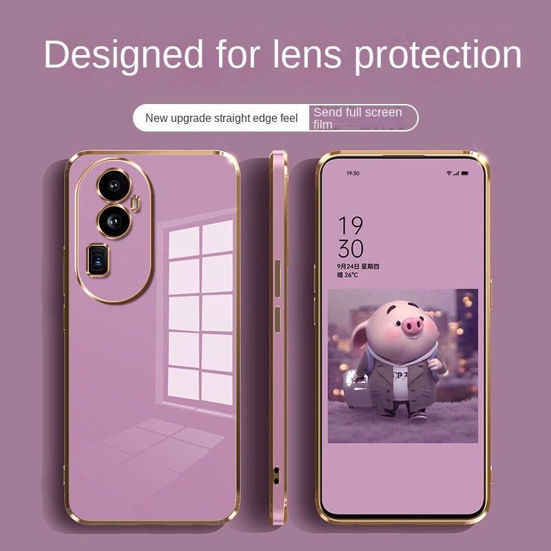 Oppo Reno 11 5G 11 10 Pro+ reno10 11 Pro+Plus 10 5G 6D ชุบยางซิลิโคน เคสป้องกันกล้อง แบบเต็ม เคสเคลือบเงา