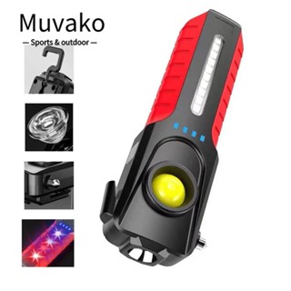 MUVAKO ไฟฉาย LED แบบพกพา แข็งแรงมาก ชาร์จ USB สําหรับกลางแจ้ง