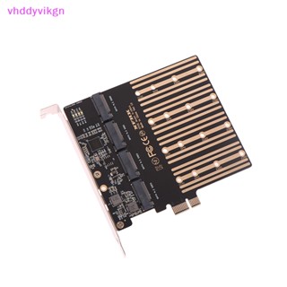 อะแดปเตอร์ VHDD PCIE เป็น M2 PCI Express X1 3.0 4 พอร์ต B Key M.2 NGFF SATA SSD