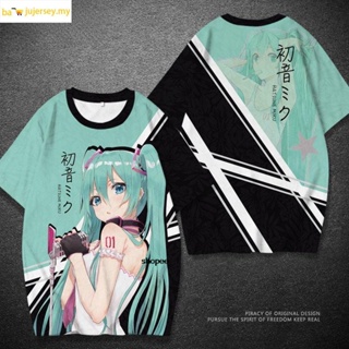 เสื้อยืดแขนสั้น พิมพ์ลายการ์ตูน Hatsune Miku แฟชั่นฤดูร้อน สไตล์ญี่ปุ่น สําหรับผู้ชาย 2022