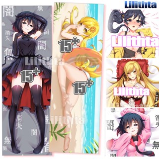 ปลอกหมอน พิมพ์ลายการ์ตูนอนิเมะ Dakimakura Bakemonogatari Black Hanekawa Tsubasa Oshino Shinobu Monogatari Series Nekomonogatari Game ปลอกหมอนบอดี้ ทําเอง