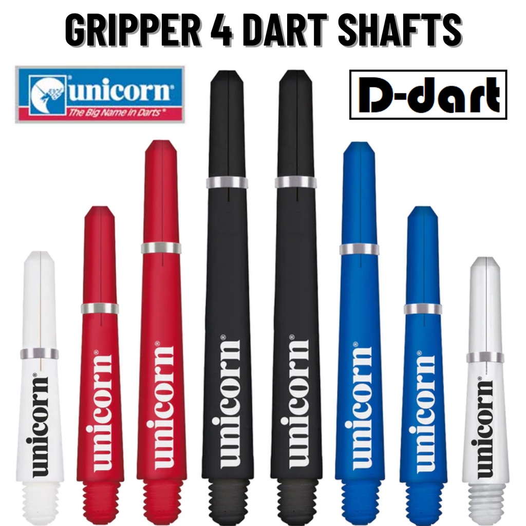 Unicorn Dart Shafts - Gripper 4 PC Darts Shaft/Stem for soft and steel tip dart