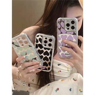 เคสป้องกันโทรศัพท์มือถือซิลิโคน ลายหัวใจ กันกระแทก สําหรับ Apple Iphone 12 11 13 14 PRO MAX 14 13ProMax 12 13pro 11 14pro