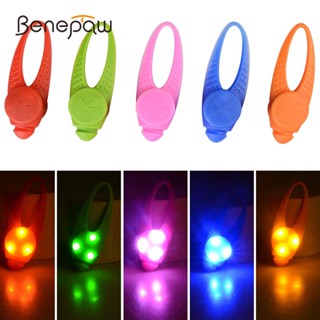 Benepaw ปลอกคอสัตว์เลี้ยง มีไฟ LED เพื่อความปลอดภัย กันน้ํา อุปกรณ์เสริม สําหรับตั้งแคมป์ เดินตอนกลางคืน