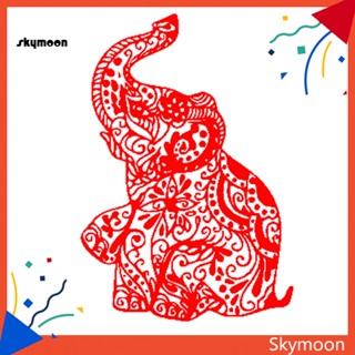 Skym* สติกเกอร์สะท้อนแสง ลายดอกไม้ ช้าง สําหรับตกแต่งหน้าต่างรถยนต์