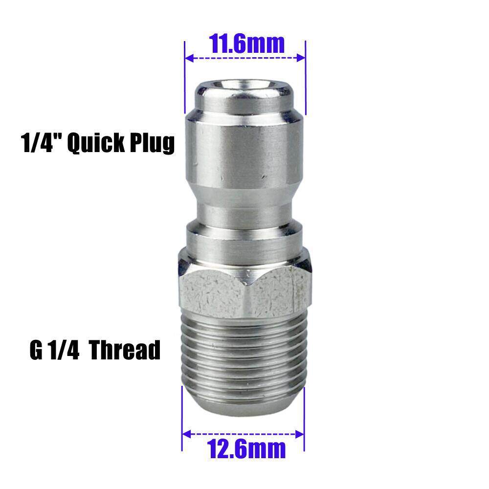 ข้อต่อสวมเร็วขนาด 1/4 หรือ 11.8 mm เกลียวนอก 1/4 G หรือ 13 มิล สแตนเลส 1/4 G