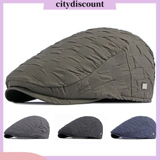 &lt;citydiscount&gt; หมวกบักเก็ต กันแดด กันลม ปรับได้ สีพื้น แฟชั่นฤดูใบไม้ผลิ สไตล์อังกฤษ สําหรับผู้ชาย