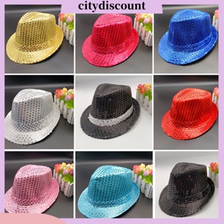 &lt;citydiscount&gt; หมวกแจ๊ส ประดับเลื่อม แวววาว สําหรับเด็ก และผู้ใหญ่ เหมาะกับงานปาร์ตี้