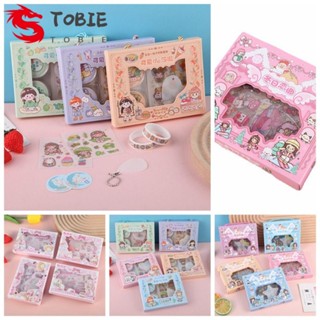 Tobie ชุดการ์ดกู๊ด สติกเกอร์ ลายการ์ตูน กันน้ํา DIY สําหรับติดตกแต่งพวงกุญแจ เครื่องเขียนนักเรียน