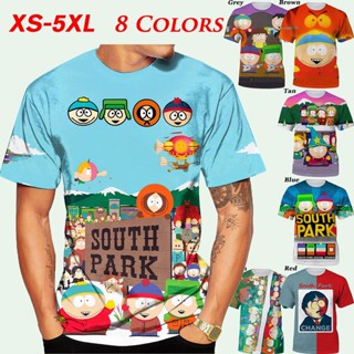 เสื้อยืดลําลอง แขนสั้น พิมพ์ลายแอนิเมชั่น South Park 3D 8 สี ไซซ์ XS-5XL