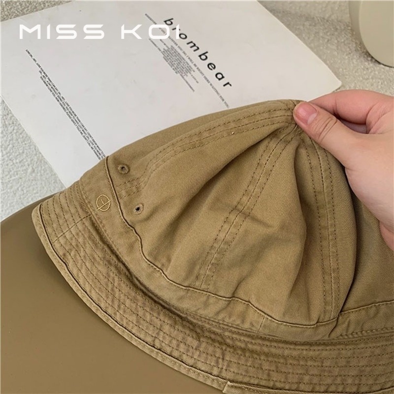 MISSKOI คุณภาพดีสไตล์ญี่ปุ่น Distressed ล้างผ้าฝ้ายสั้น-ปีกหมวกผู้ชายผู้หญิงฤดูใบไม้ผลิฤดูร้อนเกาหลีอินเทรนด์ All-Match Niche Dome อ่างล้างหน้าหมวก - รูปที่ 6