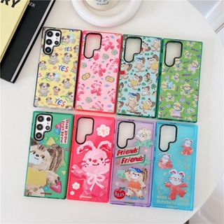 CASETIFY เคสโทรศัพท์มือถือแบบนิ่ม TPU ใส กันกระแทก ลายกระต่ายสีชมพู สําหรับ Samsung Galaxy S23 Ultra S22 Ultra Plus