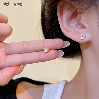 [highbuying] 1 คู่ ต่างหูสตั๊ดมูนสโตน ไข่มุกเทียม น่ารัก อุ้งเท้าแมว ต่างหู สําหรับผู้หญิง เครื่องประดับ ของขวัญ ปาร์ตี้ ต่างหูเกาหลี ใหม่ พร้อมส่ง