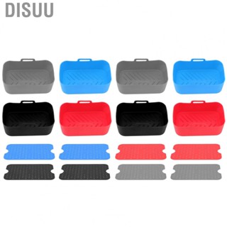 Disuu 2 Sets Kitchen Fryer Silicone &amp;Mat Reusable Non Stick Rectangular