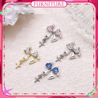 ♕ 1pc Nail Art Starlight Bowknot Pendant Star Jewelry Princess Series Sparkling 3D Daimond Spring Summer Nail Accessories Manicure Tool For Nail Shop FURNITURE