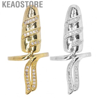 Keaostore Nail Cap Decorations  Simple Elegant Shiny Rhinestone Finger Ring Fashion Exquisite for Women