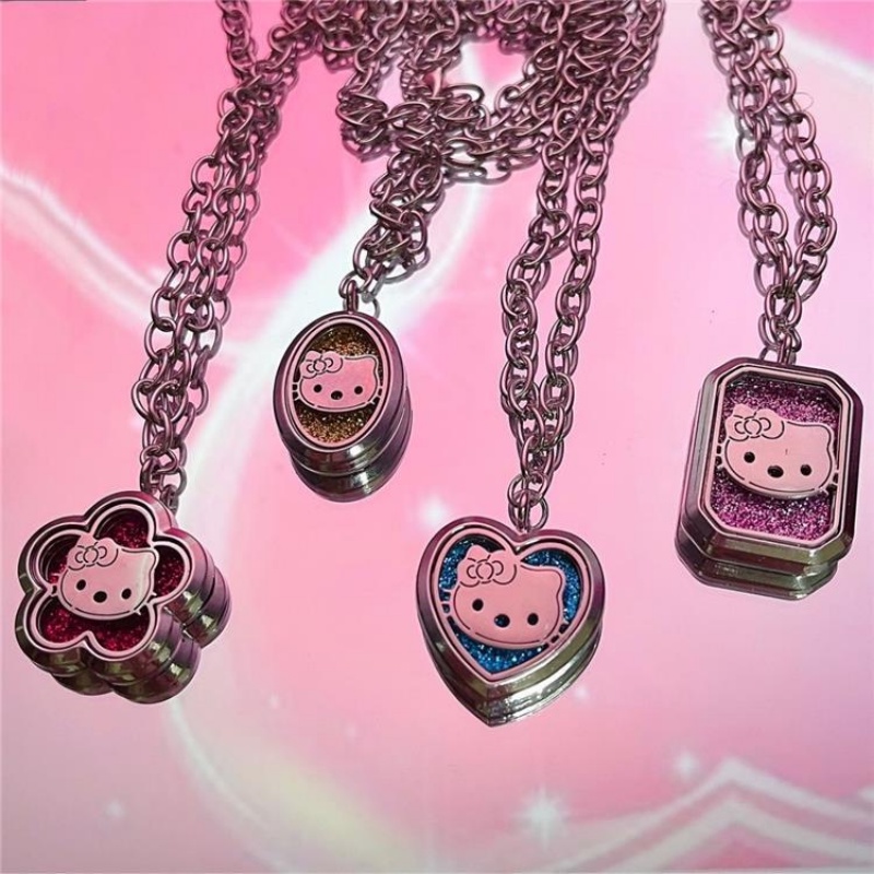 Magnet Hollow Out Essential Oil Aromatherapy Peach Heart Pendant Necklace for Girls New Cartoon Cute Cat Fragrance Expanding Pendant Accessories