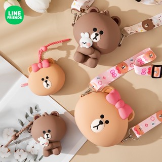 กระเป๋าใส่เหรียญ ขนาดเล็ก แบบพกพา ลายการ์ตูน Line Friends น่ารัก สําหรับผู้หญิง