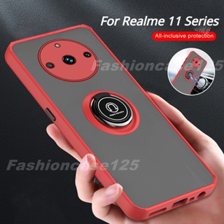 เคสโทรศัพท์มือถือ PC แข็ง กันกระแทก พร้อมแหวนแม่เหล็ก สําหรับ Realme 11 Pro Plus 5G 2023 11 11Pro 11 11Pro+ 2023 Pro+ Plus 5G