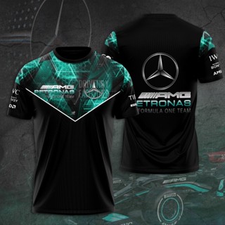 เสื้อยืด พิมพ์ลาย Mercedes- Petronas F1 Racing 3D แฟชั่นฤดูร้อน สําหรับผู้ชาย