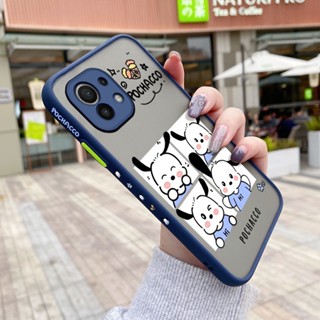 เคสซิลิโคนใส ขอบสี่เหลี่ยม กันกระแทก ลายการ์ตูน Pochacco น่ารัก สําหรับ Xiaomi 11 11 Lite 4G 11 Lite 5G 11 Lite 5G Ne 11 Pro 11 Ultra