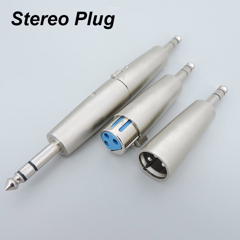 อะแดปเตอร์ปลั๊กแจ็คไมโครโฟน ตัวผู้ 6.5 เป็น 3Pin XLR ตัวเมีย ชุบนิกเกิล 3 ขั้ว ขนาด 1/4 นิ้ว 6.35 มม. สีเงิน a1