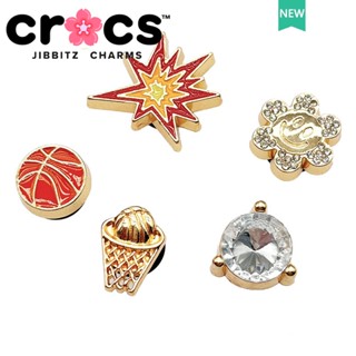 Jibbitz crocs charms อุปกรณ์เสริมหัวเข็มขัดโลหะ สําหรับตกแต่งรองเท้าบาสเก็ตบอล