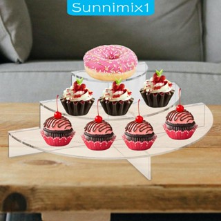 [Sunnimix1] ชั้นวางขนมหวาน คัพเค้ก อะคริลิค แบบครึ่งวงกลม ขนาดเล็ก สําหรับตกแต่งโต๊ะ งานแต่งงาน