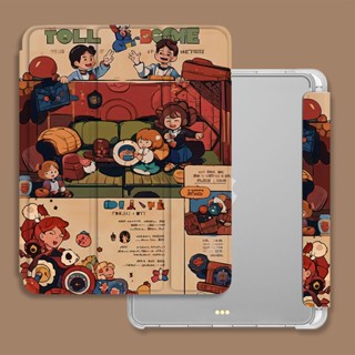เคสฝาพับ ลายการ์ตูนเด็กผู้หญิง พร้อมช่องใส่ปากกา สําหรับ iPad Air 4 10.9 Gen10 2022 pro11 Air5 4 3 iPad Gen9 8 7 10.2 mini 45 iPad 2021
