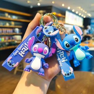 พวงกุญแจซิลิโคน จี้ตุ๊กตาการ์ตูน Stitch น่ารัก สามมิติ เหมาะกับของขวัญวันหยุด สําหรับกระเป๋านักเรียน รถยนต์