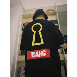 Bang bang เสื้อยืดแขนสั้น พิมพ์ลายโลโก้ ทรงหลวม สําหรับผู้ชาย