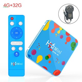 Char 4GB 32 128GB H96 Mini สําหรับ Android 9 0 Smart TV Box H6 Quad Core 6K Wifi 1 ชุด