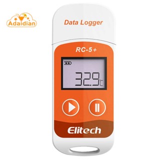 Elitech RC-5+ PDF เครื่องบันทึกอุณหภูมิ USB 32000 จุด ใช้ซ้ําได้ สําหรับตู้เย็น ขนส่งโซ่เย็น