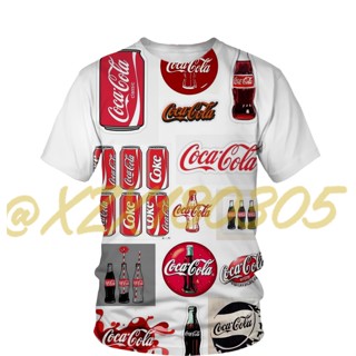 พร้อมส่ง เสื้อเชิ้ตลําลอง พิมพ์ลายโลโก้โค้ก COCA-COLA 3d สําหรับผู้ชาย 2023 05