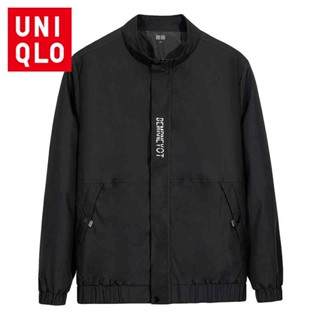 Uniqlo เสื้อแจ็กเก็ต เสื้อกีฬา คอปกตั้ง กันลม ลําลอง แฟชั่นฤดูหนาว สไตล์นักธุรกิจ สําหรับผู้ชาย