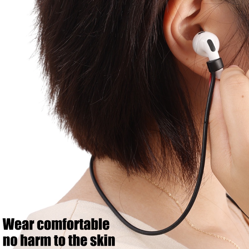 สายรัดหูฟังบลูทูธไร้สาย ซิลิโคนนิ่ม กันหล่น กันหาย หลากสี สําหรับ AirPods 55 70 ซม.