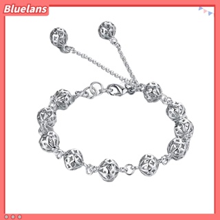 Bluelans สร้อยข้อมือ จี้ลูกบอลกลวง สีพื้น เครื่องประดับแฟชั่น สําหรับผู้หญิง