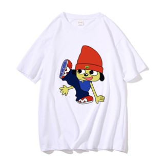 เสื้อยืดแขนสั้น พิมพ์ลาย Parappa The Rapper สีดํา สไตล์ฮิปฮอป แฟชั่นสําหรับผู้ชาย และผู้หญิง