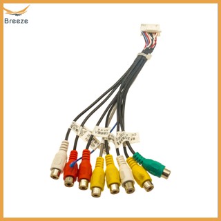 Breeze ชุดสายสัญญาณเสียงสเตอริโอ 20-pin 8-head Rca สําหรับ Android Interface