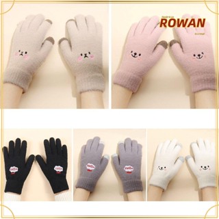 Rowans ถุงมือกันหนาว หน้าจอสัมผัส น่ารัก ขี่จักรยาน ขับรถ ถุงมือทุกนิ้ว