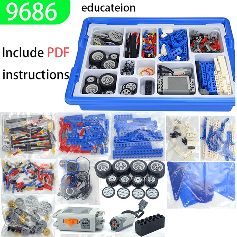 Technic 9686 DIY 9656 ชุดกล่องแบตเตอรี่มอเตอร์เทคนิค สําหรับ Technology MOC 9686 พร้อมกล่อง
