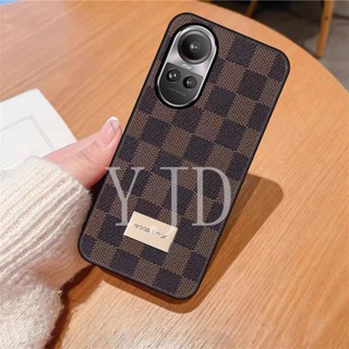 เคสโทรศัพท์มือถือ TPU ขอบนิ่ม กันกระแทก ลายตารางหมากรุก หรูหรา สําหรับ OPPO Reno10 Pro Reno10 Pro+