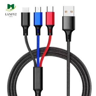 Alanfy 3 in 1 สายเคเบิล USB ชาร์จเร็ว ส่งข้อมูล ปลอดภัย ชิปคู่ ชาร์จเร็ว