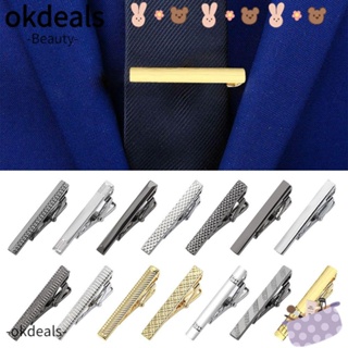 OKDEALS คลิปหนีบเนคไท โลหะ แฟชั่น สําหรับงานแต่งงาน 3 ชิ้น