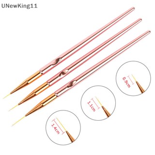 Unewking แปรงปากกาอะคริลิค สีโรสโกลด์ 1-2 ซม. สําหรับตกแต่งเล็บ 3 ชิ้น ต่อชุด